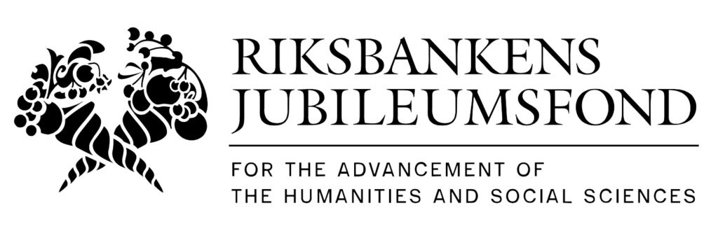 Logo of the  Riksbankens Jubileumsfond fund for the advancement of Humanites and Social Sciences.